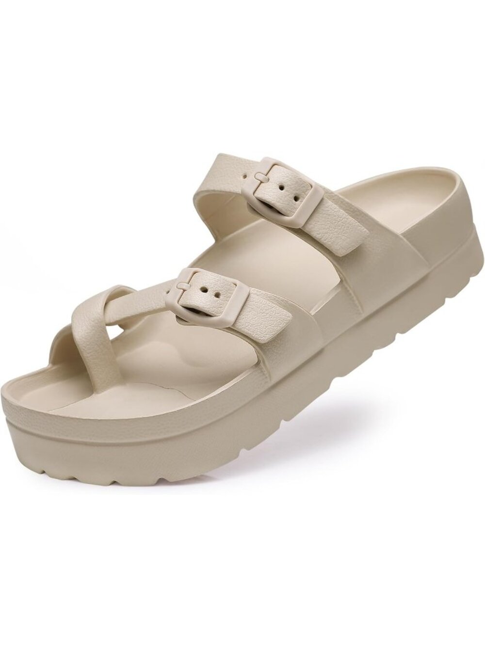 Women's Nude Platform Sandals Arch Support Comfortable Foam Cushioning Slides